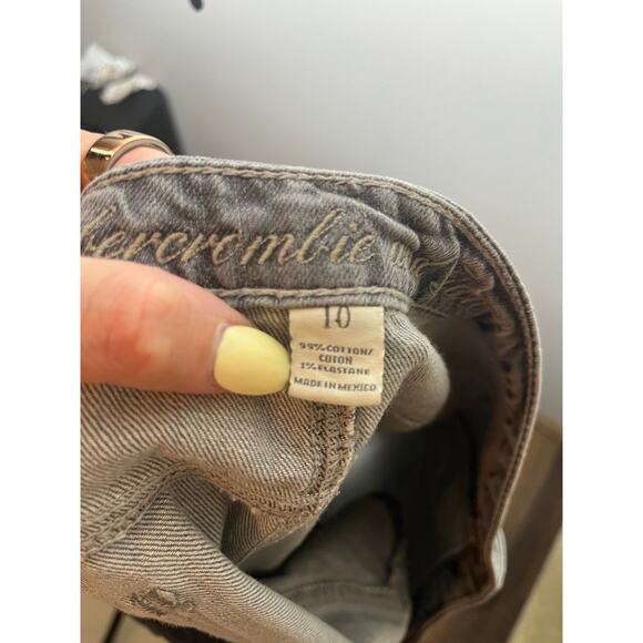Abercrombie & Fitch Y2K Light Gray Micro Mini Denim Skirt Womens Size 10 - Picture 5 of 5